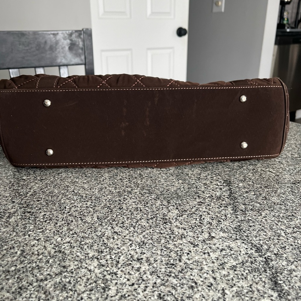 Vera Bradley quilted tote in chocolate. Beautiful lining! - Picture 4 of 5
